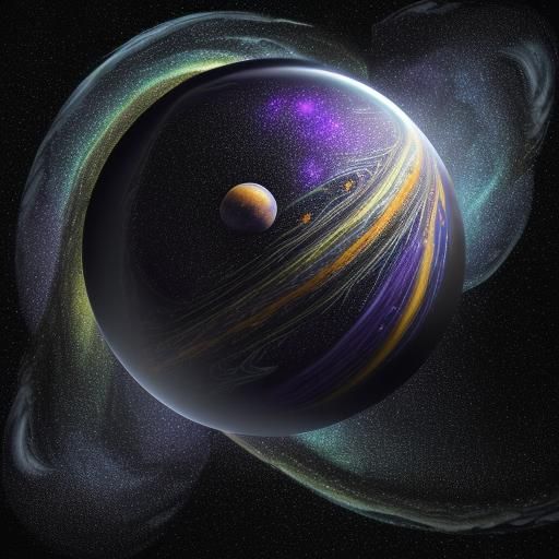 Galactic View in Van Gogh Style Inside Glass Sphere