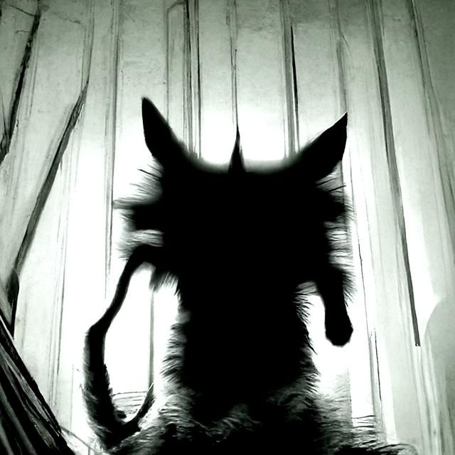 Terrifying Horror Cat with Glowing Eyes