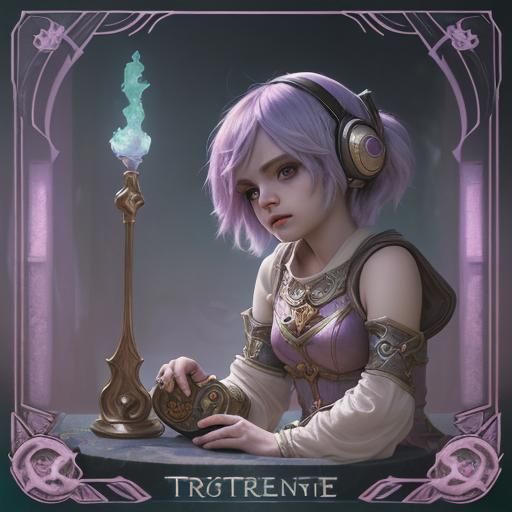 Tristana League of Legends: Art Nouveau Tarot in Pastel Kawa...