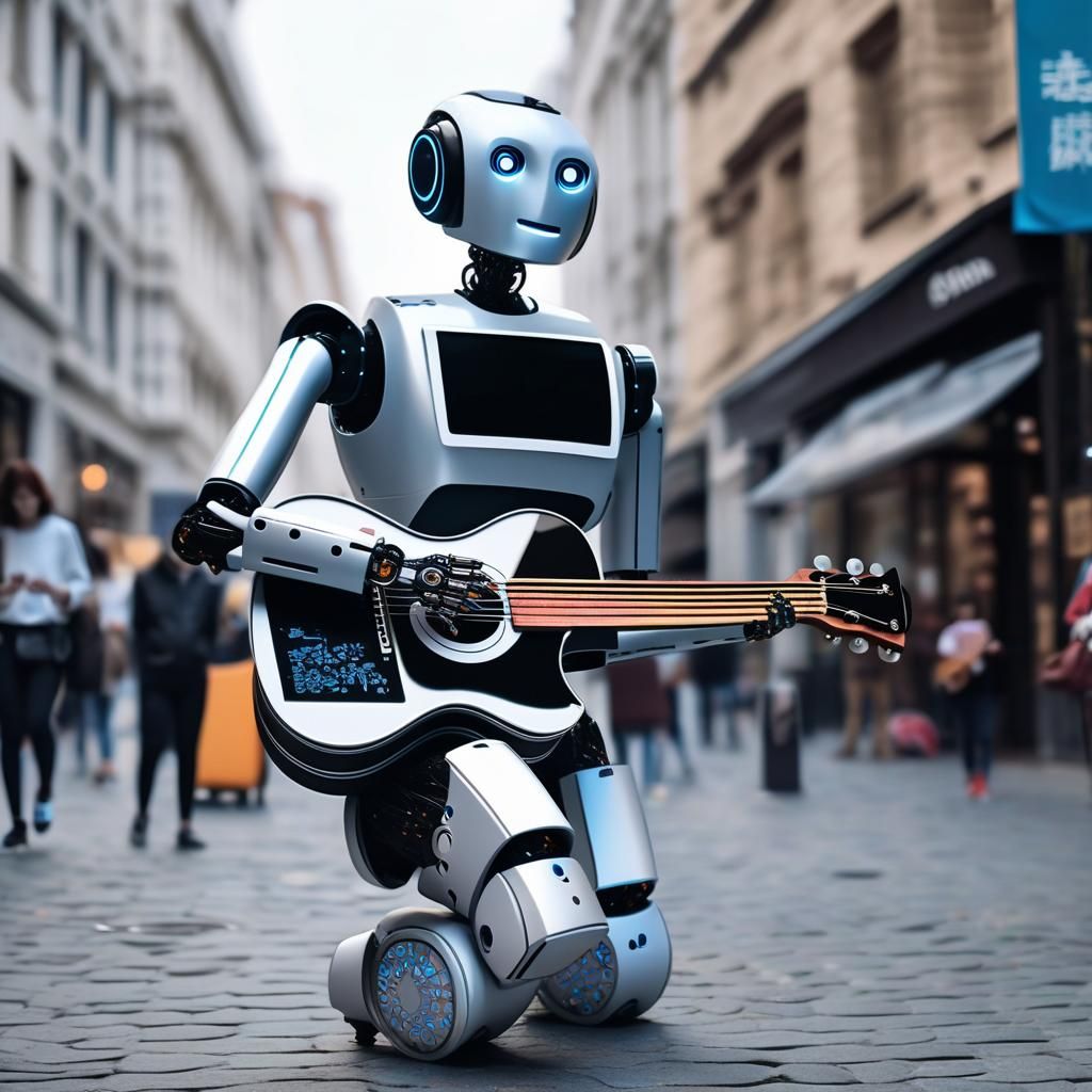 AI Robot Busking on the Street