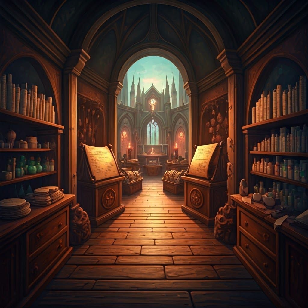 Enchanted Scrolls Fill a Whimsical Fantasy Shop