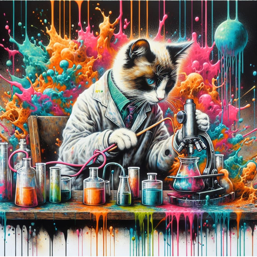 Cat Scientist's Street Art Invention