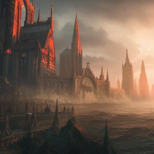 Detailed Matte Painting of Manchester in Deep Color