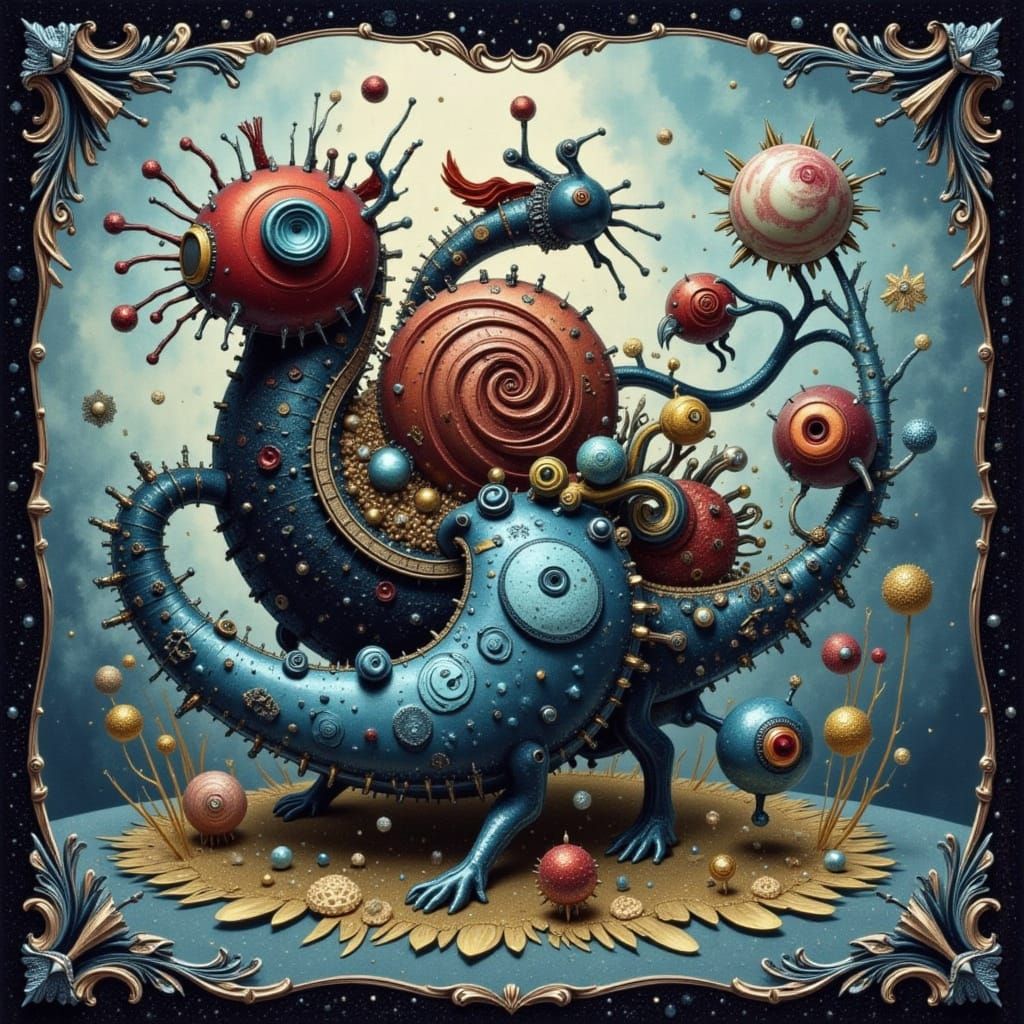 Abstract AI Art with Intricate Patterns and Textures