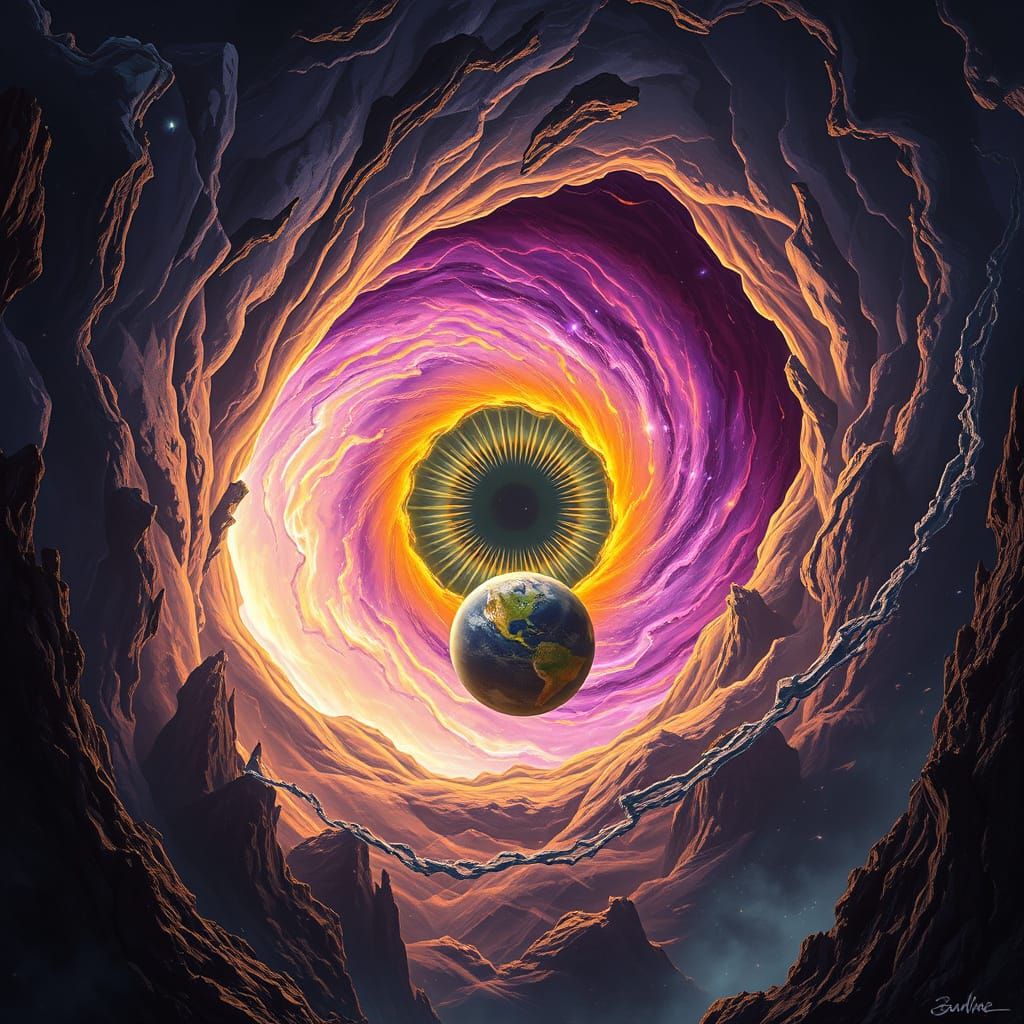 Cosmic Eye of the Vortex: Dark Fantasy Masterpiece