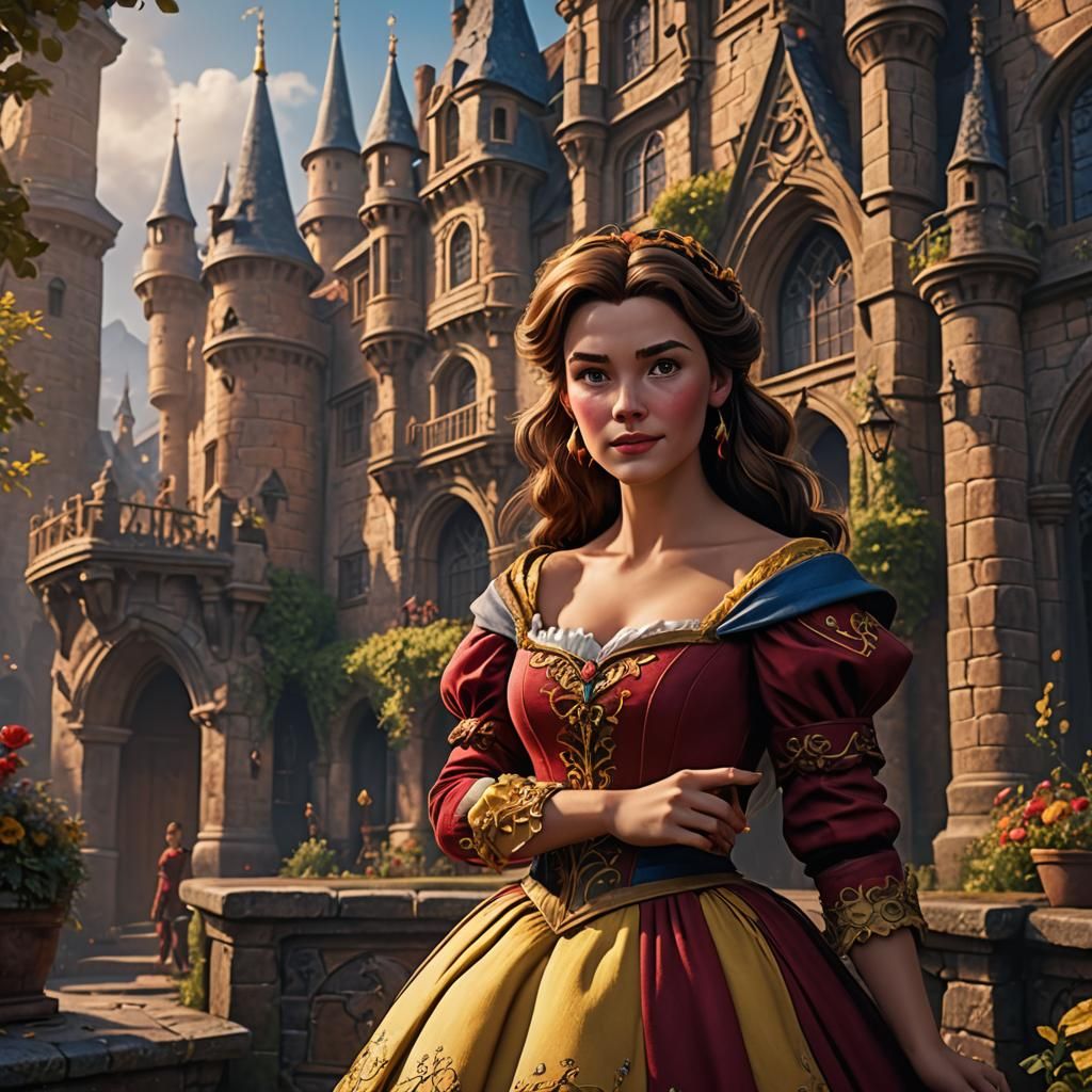 Princess Belle Cosplays as Gaston in Detailed Art