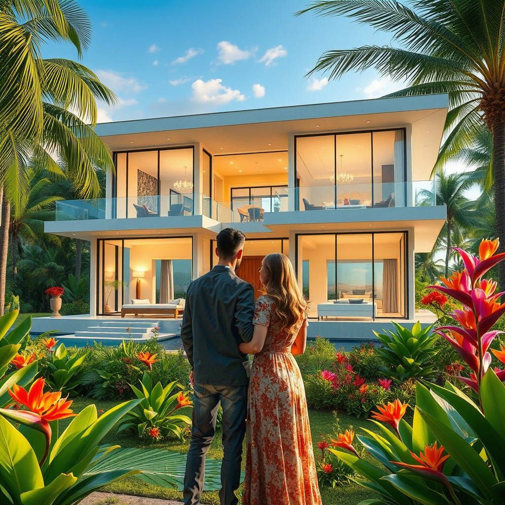 Luxurious Tropical U-Shape Home with Panoramic Glass Walls