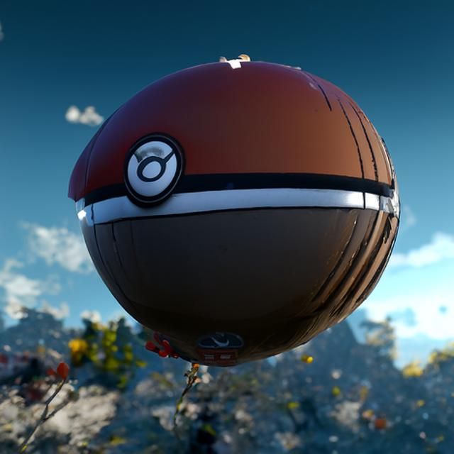 Floating Pokemon Poke Ball in 8k Resolution