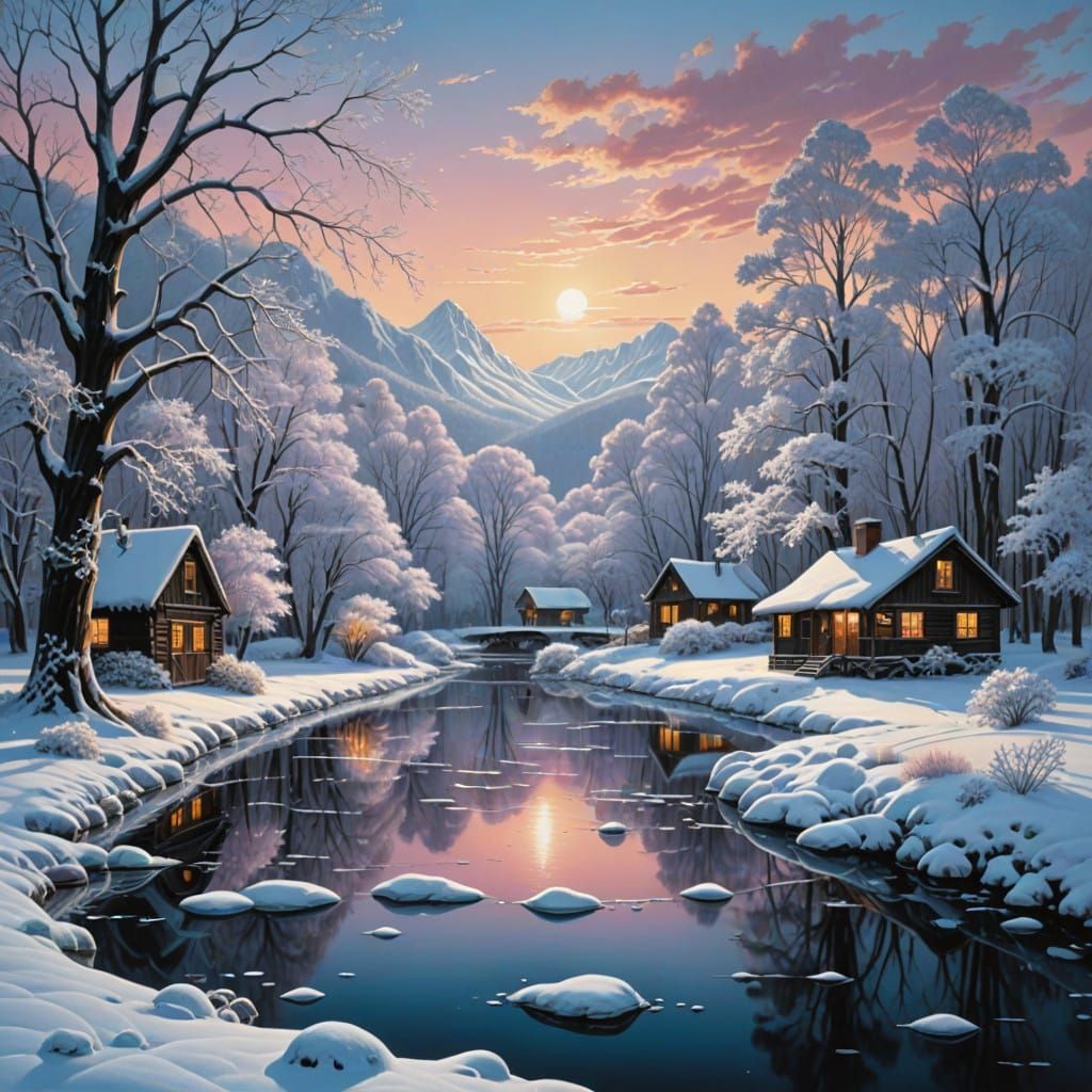 Haiku: Icy breath,
quiet rivers dream cold,
snow covers ever...