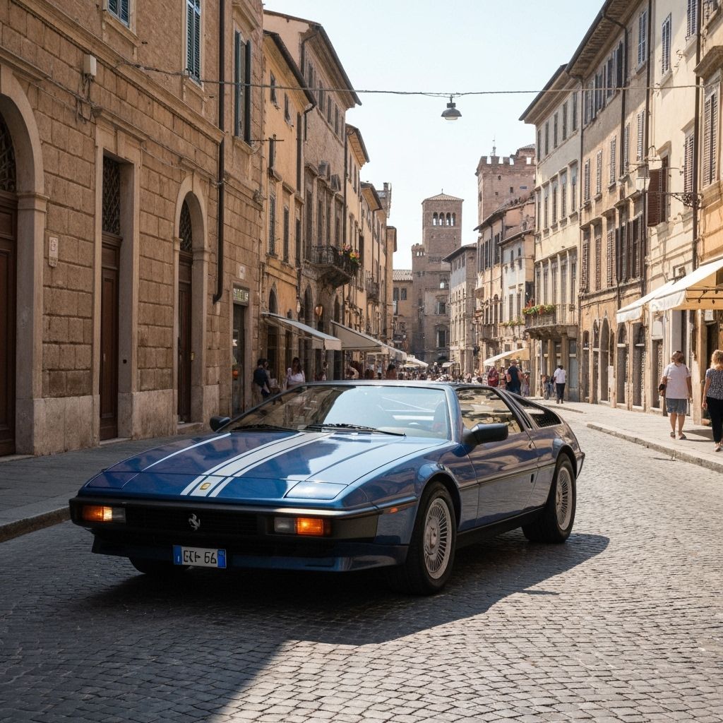 Luxury Sport Car Roadster in Retro-Futuristic Style