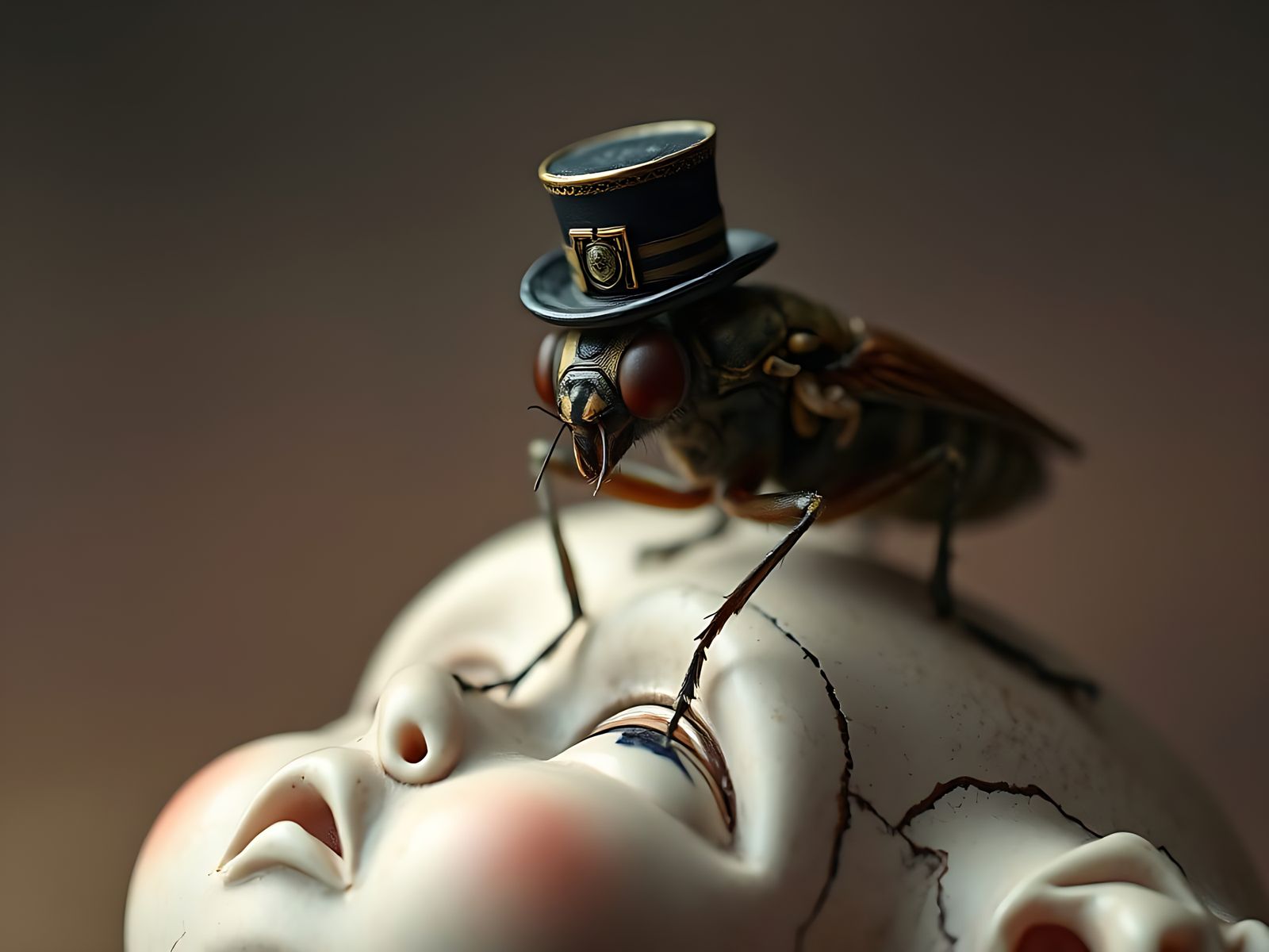 The dapper flea and the damaged doll . . .