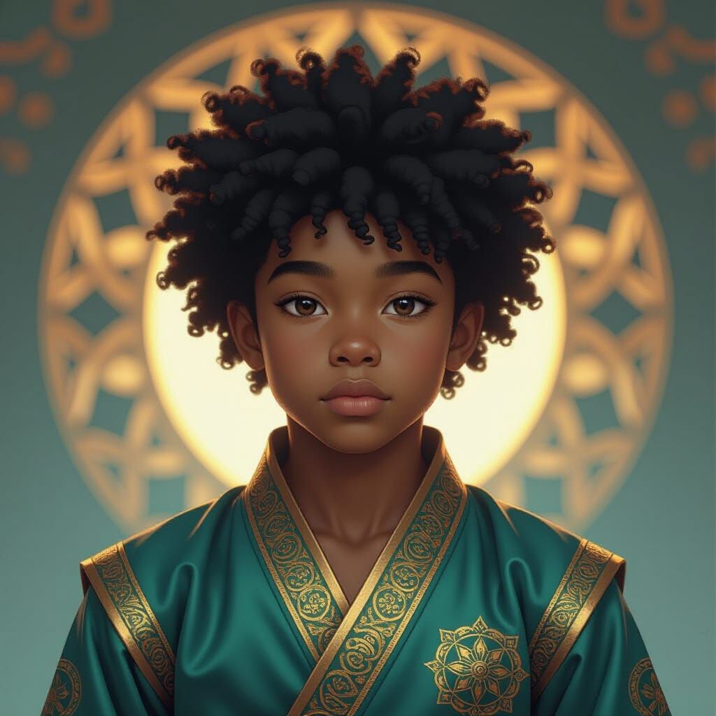 Teenage Martial Artist Portrait in Dark Fantasy Style