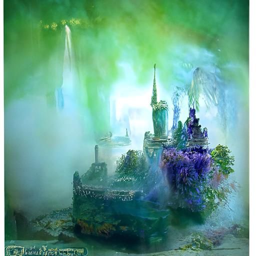 Glass Castle in Ethereal Mist