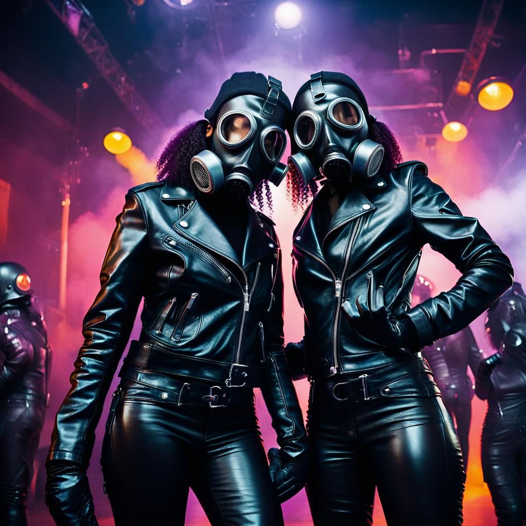 Embracing Figures in Masks: Surrealist Oil Painting