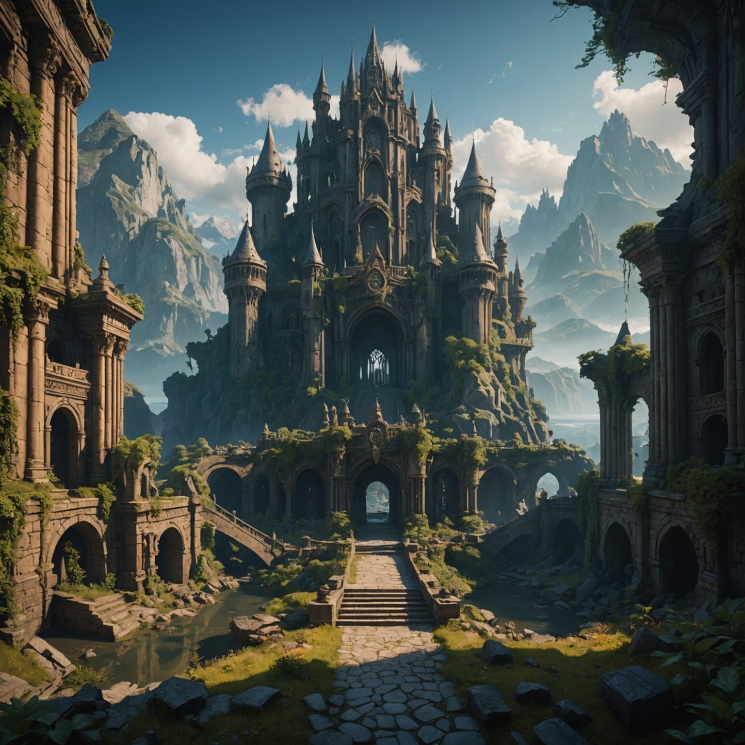 Fantastical Matte Painting with Intricate Details