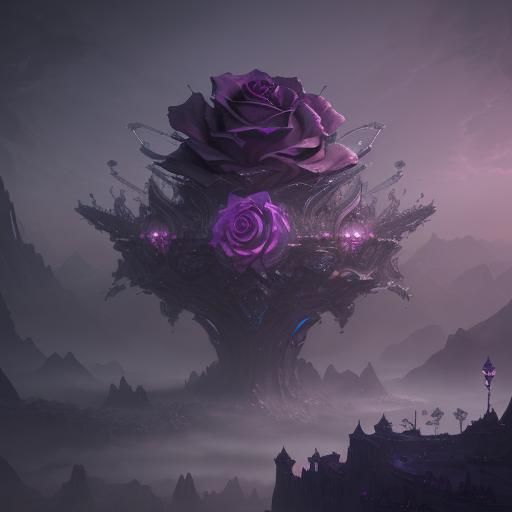 Detailed Diamond Rose Fantasy Concept Art