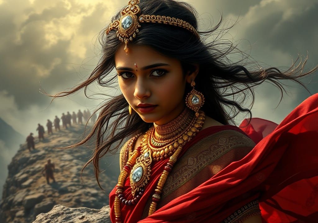 Hindu Girl with Koh-i-Noor Diamond, Vivid Realism