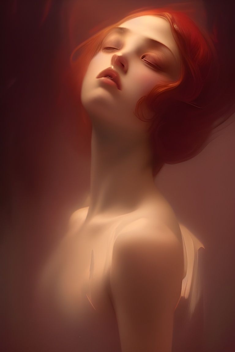 Sad Girl Portrait in Watercolor Style