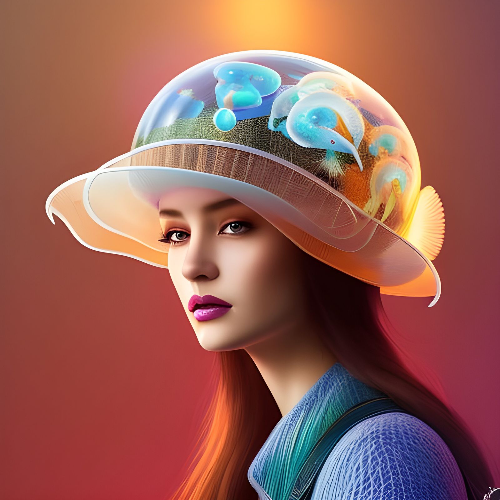 Girl with Jellyfish Hat: Fantasy Concept Art