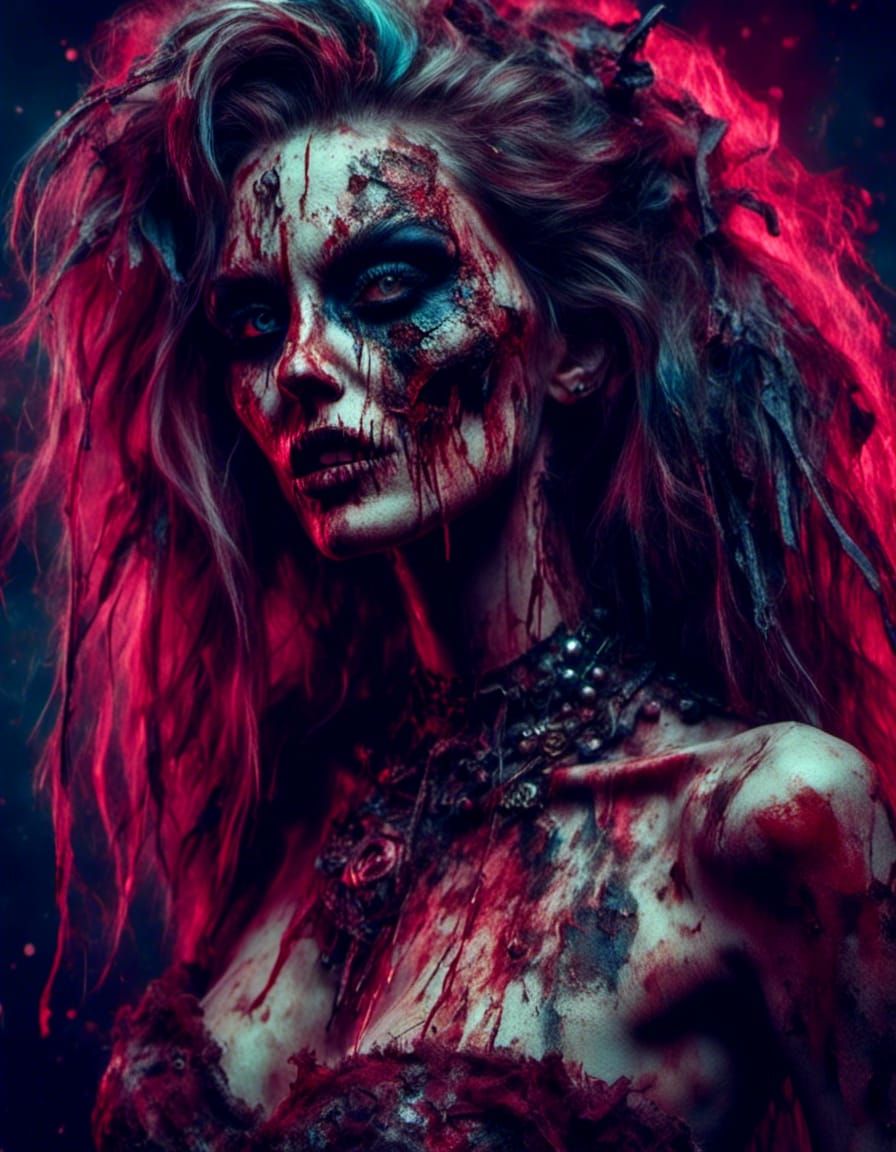 Zombie Burlesque Dancer in Macabre Style