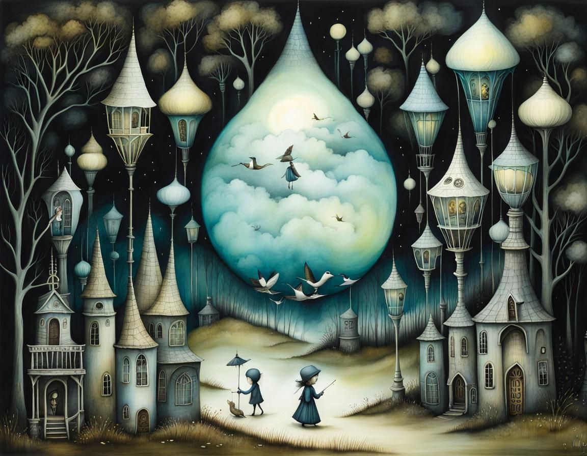 Surreal Hunt for Truth in Alcohol Ink Style