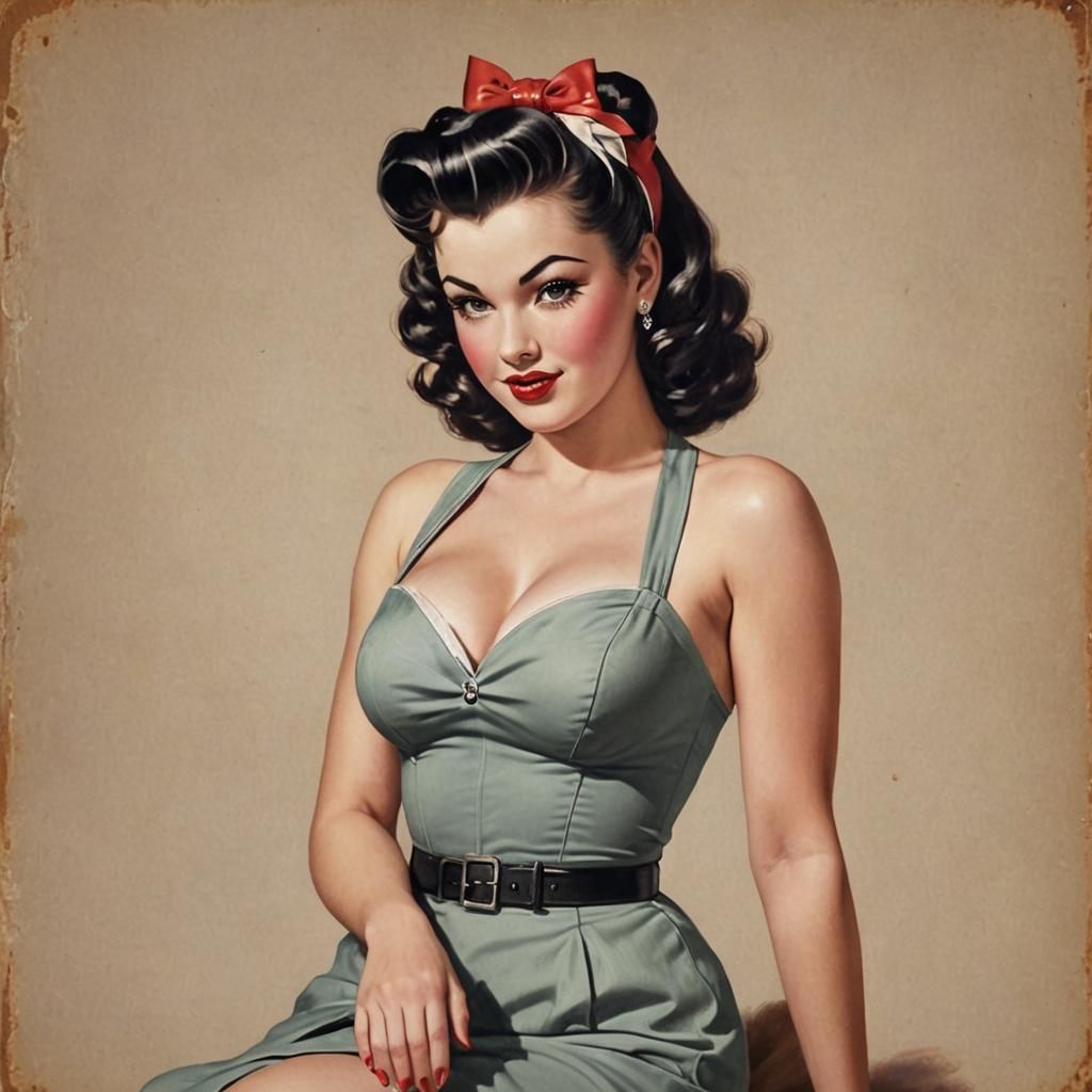 Classic Pinup Portrait in Vintage Style