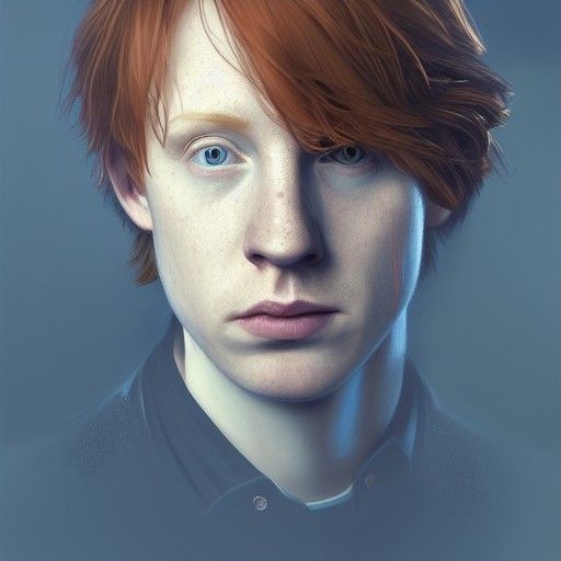Ron Weasley Portrait in Hyperdetailed Digital Art Style