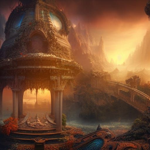 Harmonious Cosmic Astral Illustration in Digital Matte Paint...
