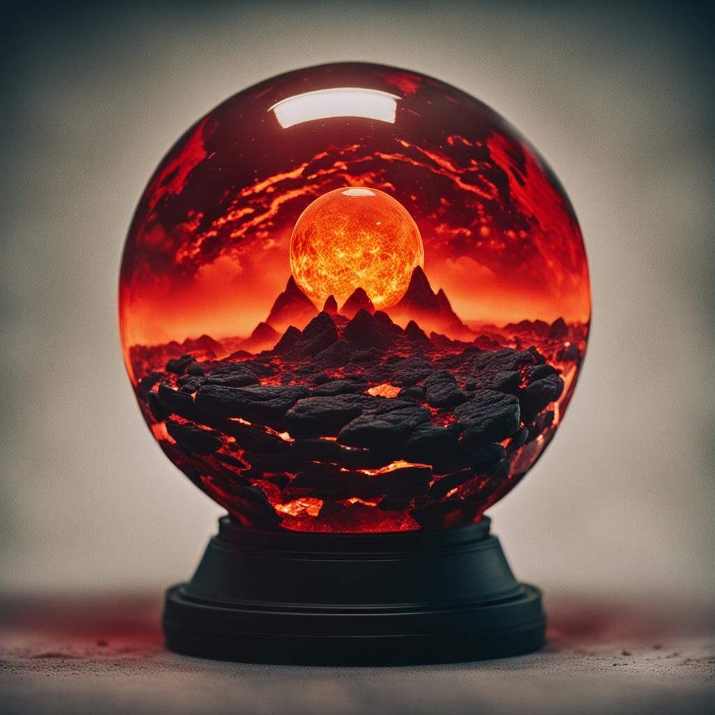 Lava Tesseract in Crystal Ball: Cinematic Masterpiece
