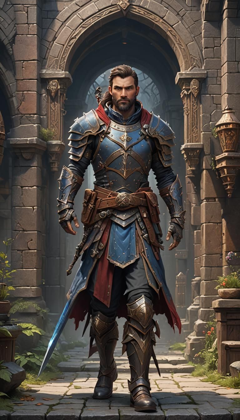 Handsome Artificer in Dungeons and Dragons Armor