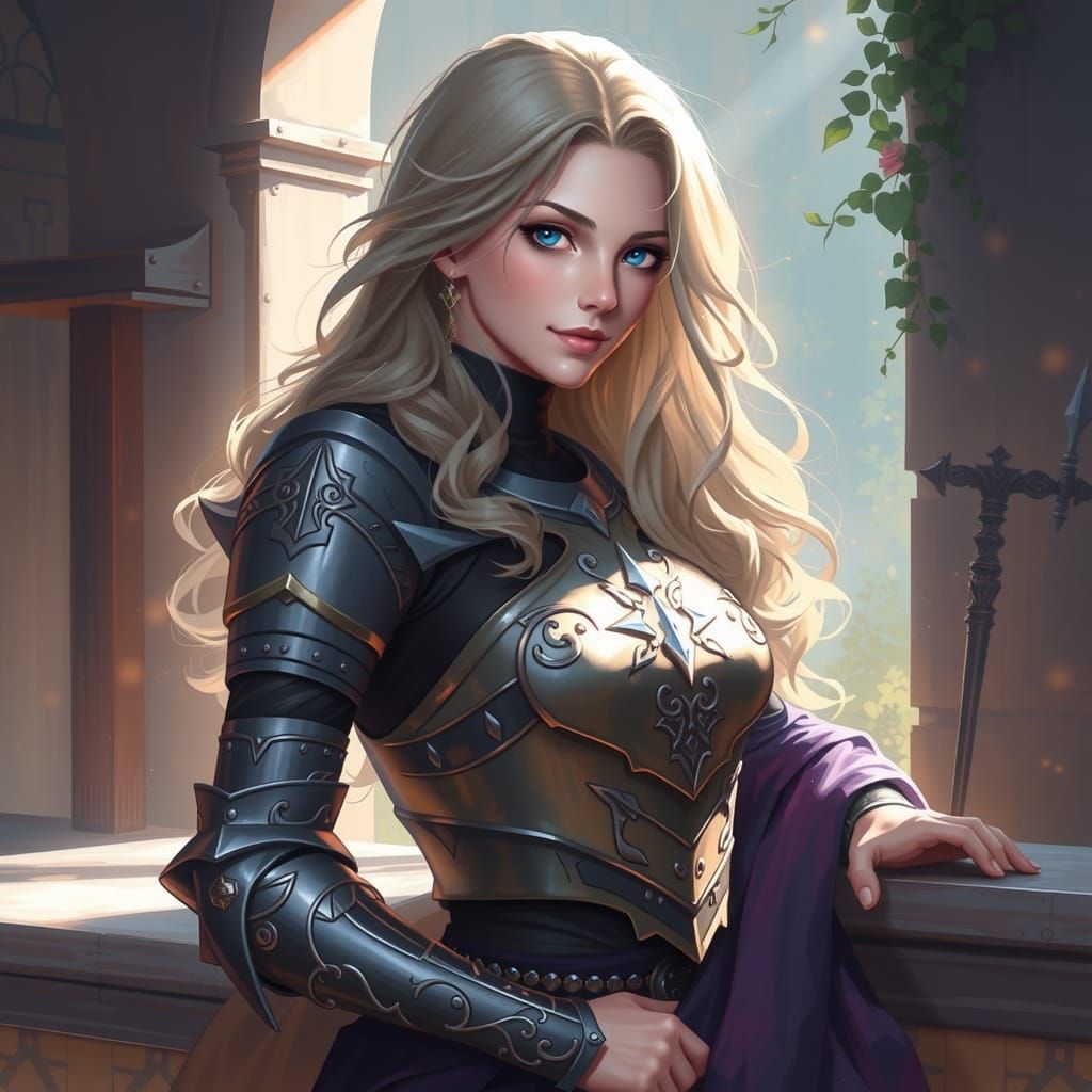 Radiant Paladin of Wonder in Hyper-Realistic Anime Style