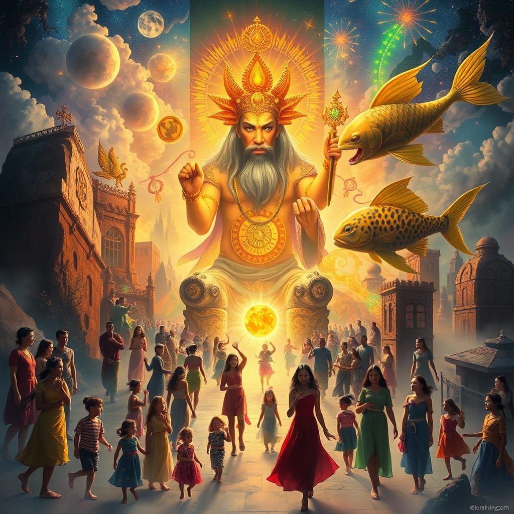 Divine Gathering Surrounding Star Grazer God