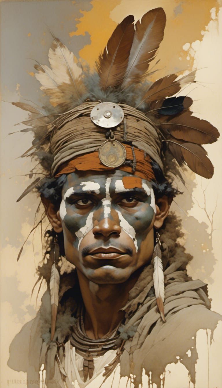 Warrior with face paint