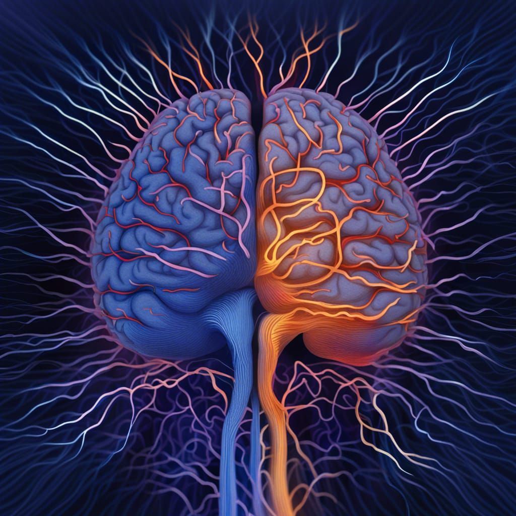 Indigo Wavelengths Pulsing Through Human Brain