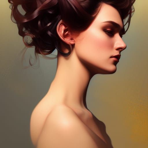 Glamorous Hair Portrait in Digital Art Style