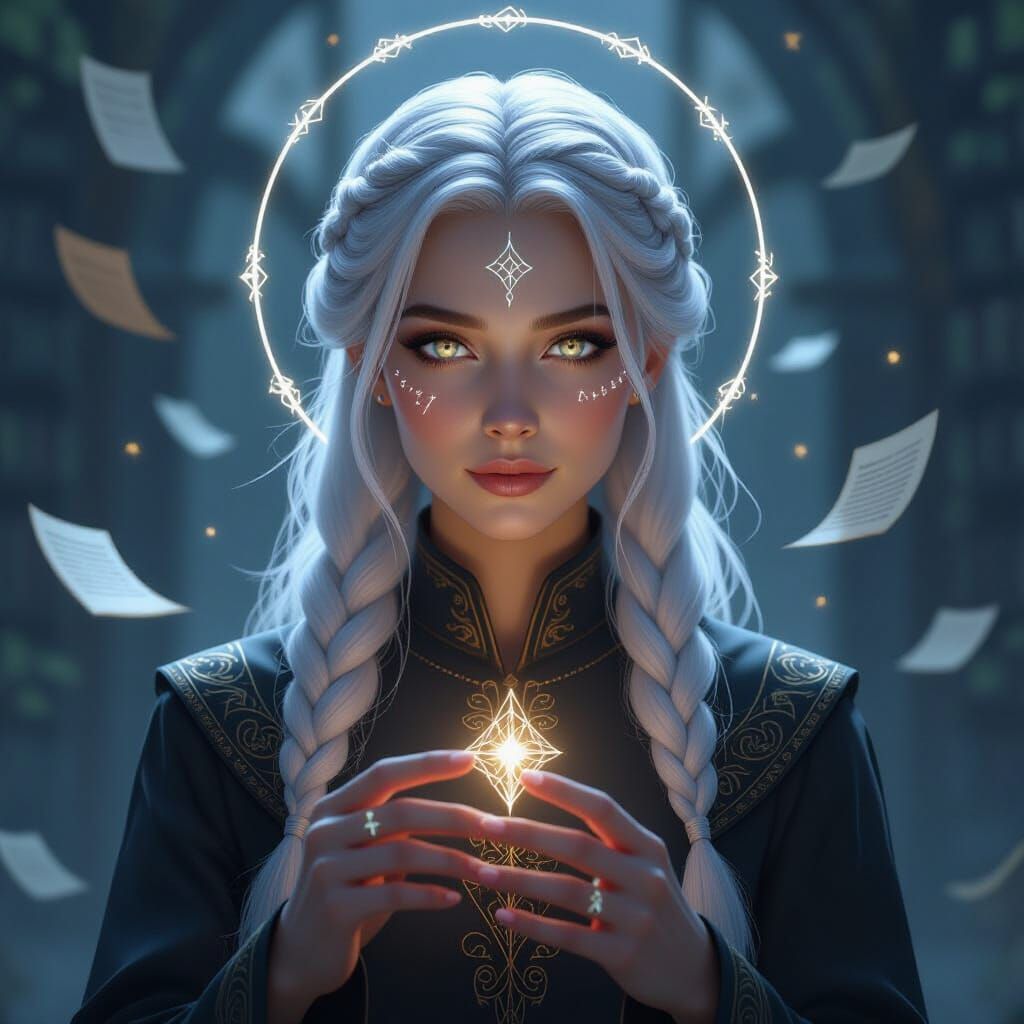 Mystical Archivist The Chronicler as Ethereal Portrait
