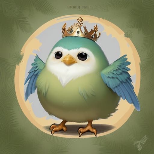 Chirbelly: A Mischievous Fledgling with a Tambourine Crown