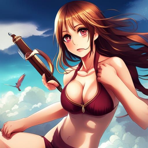 Anime Angel Girl in Classic Style