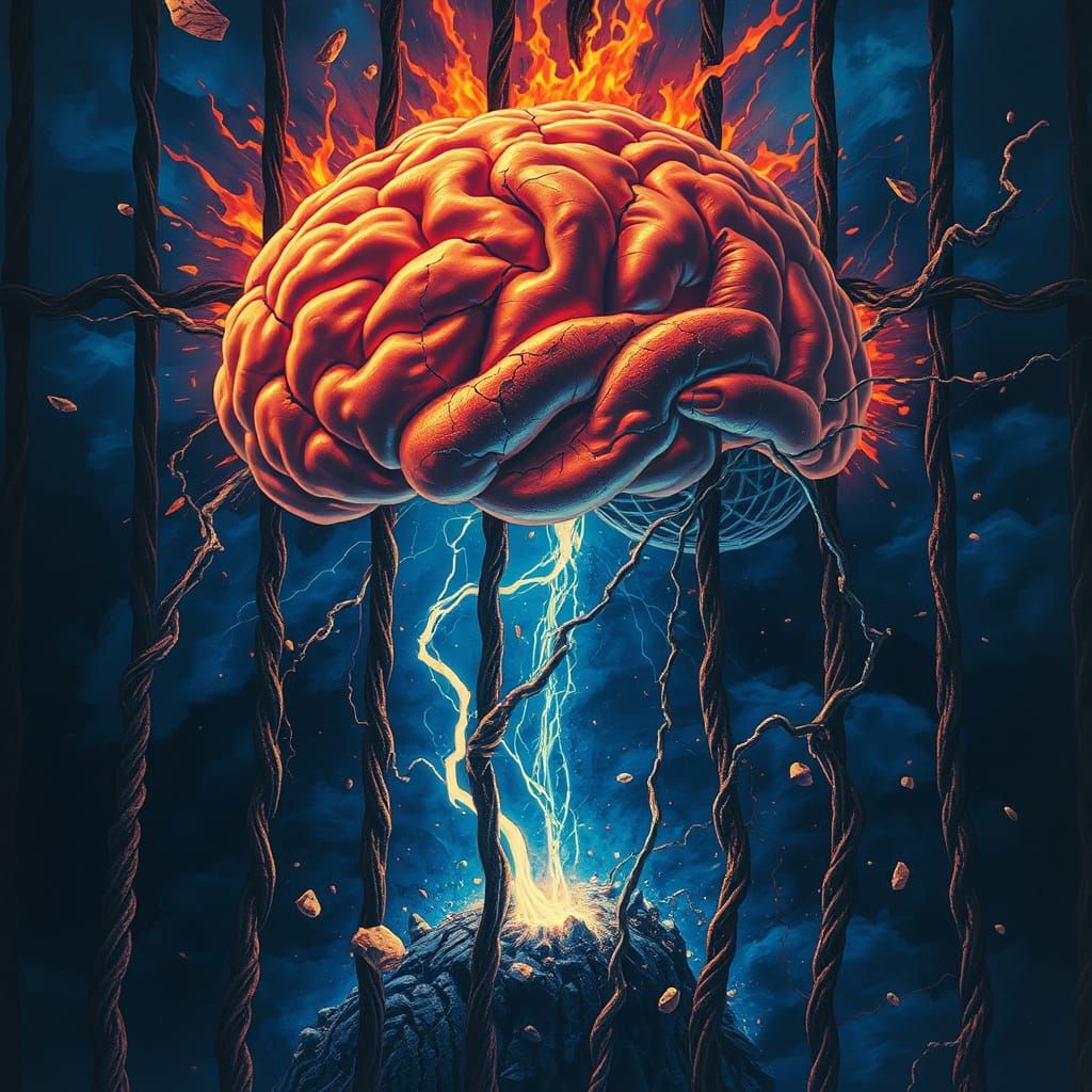 Mind Shattering Prison in Surrealist Style