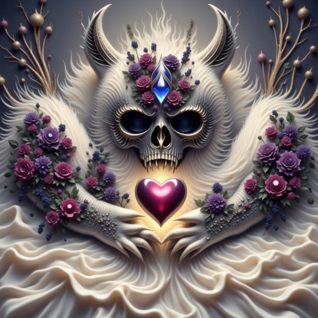 Alluring Deathly Figure with Jewels and Precious Metals