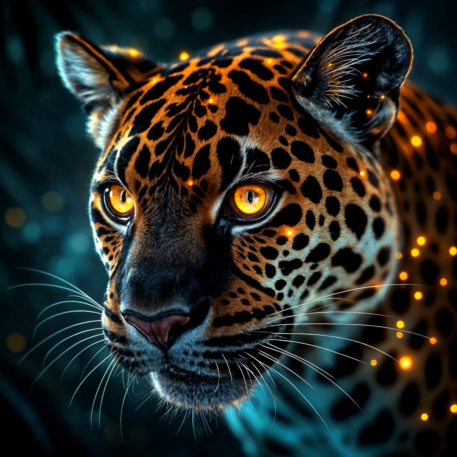 Majestic Ethereal Jaguar Radiates Supernatural Glow