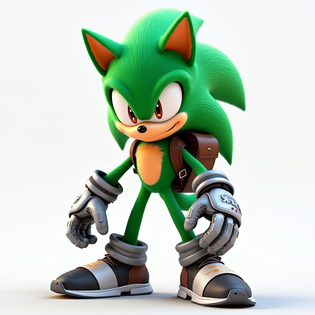 Green Sonic Fox with Cybernetic Hands
