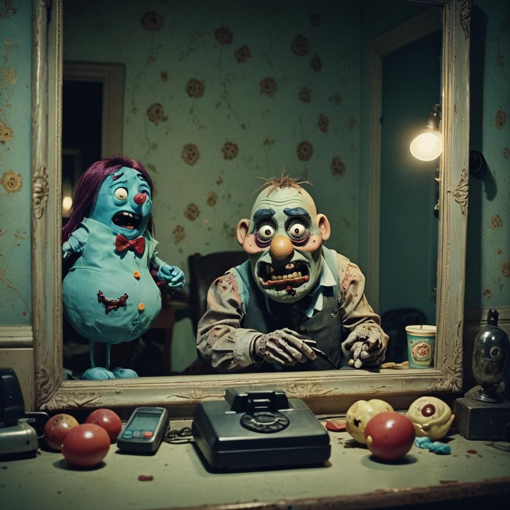 Mr. Potato Head Zombie in Eerie Dressing Room
