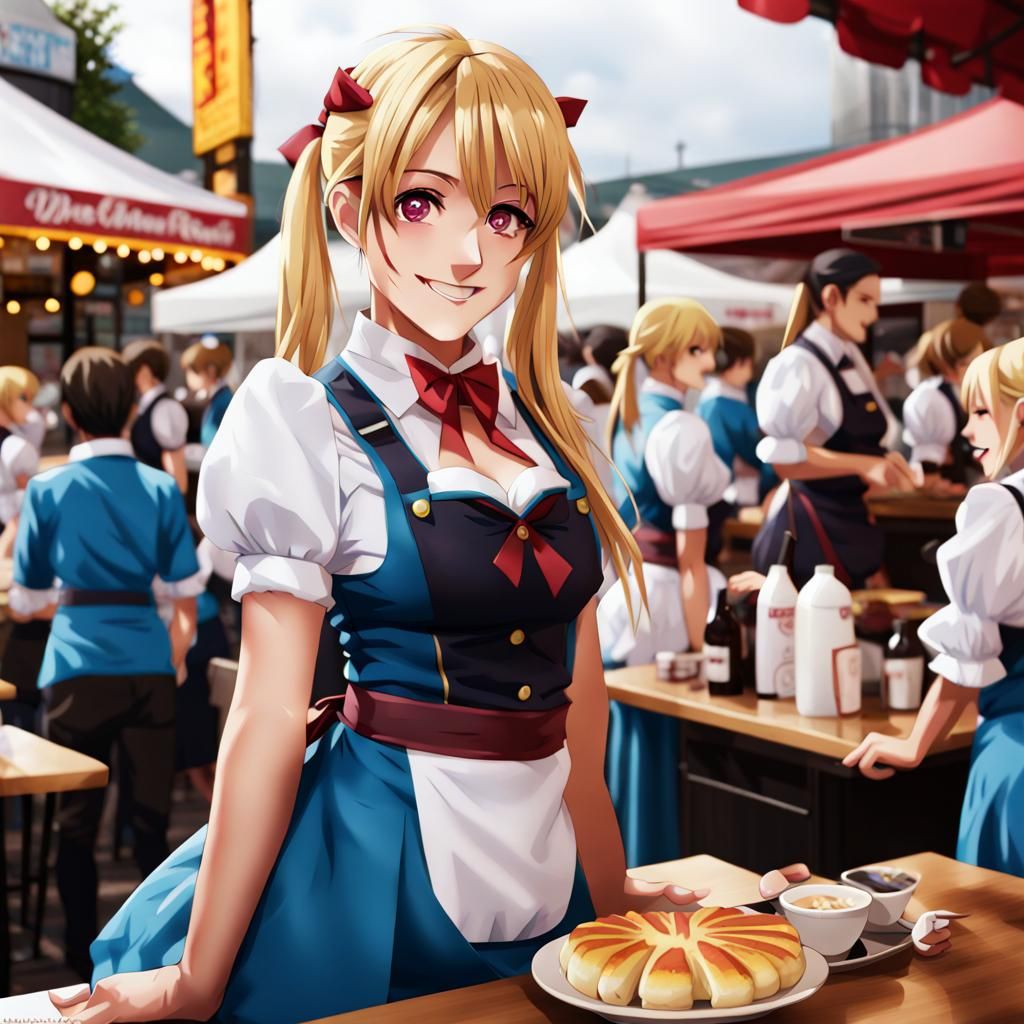 Anime Oktoberfest Waitress Illustration