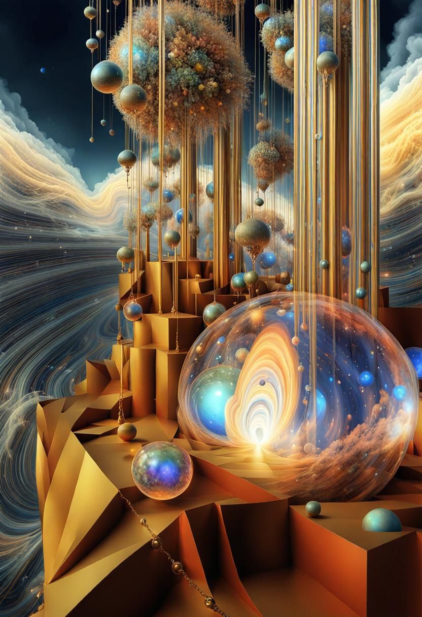 Surreal Reality Fracture with God Rays and Particles