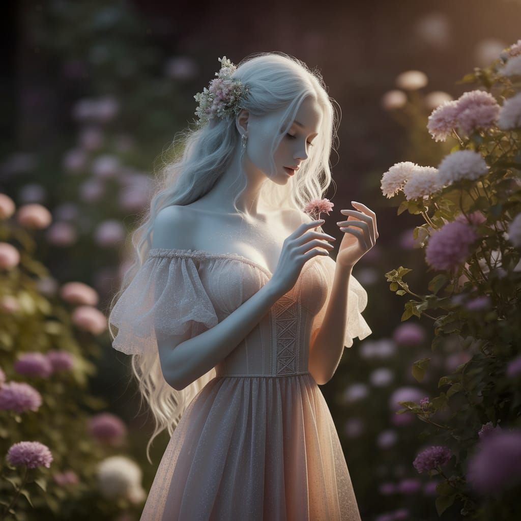 Ethereal Beauty in a Dreamlike Garden