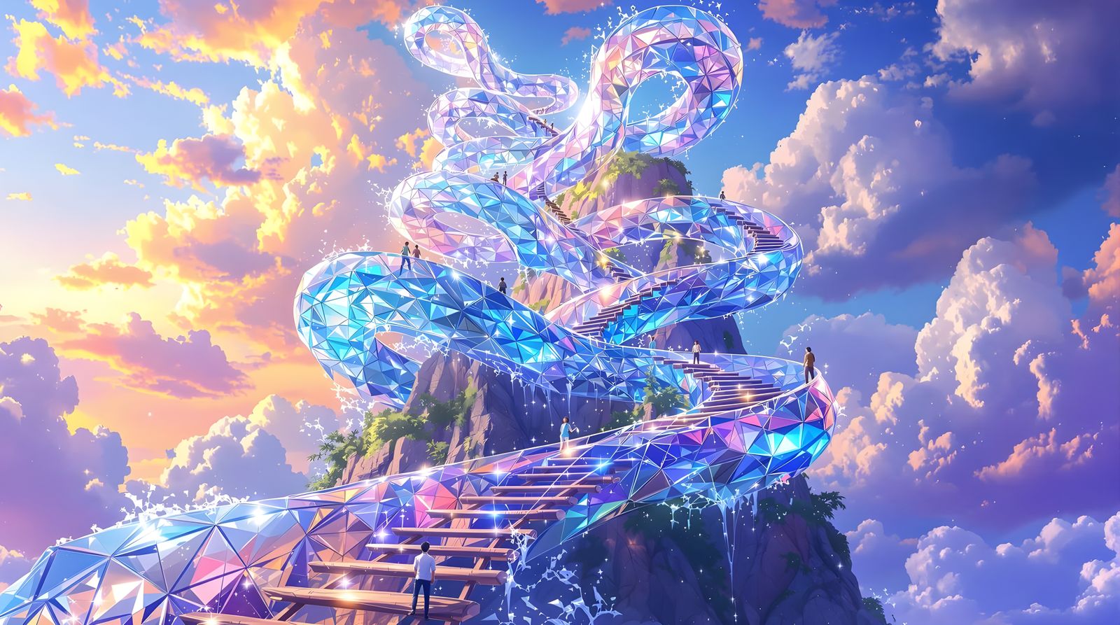 Crystal Pathway to the Sky with Ladders