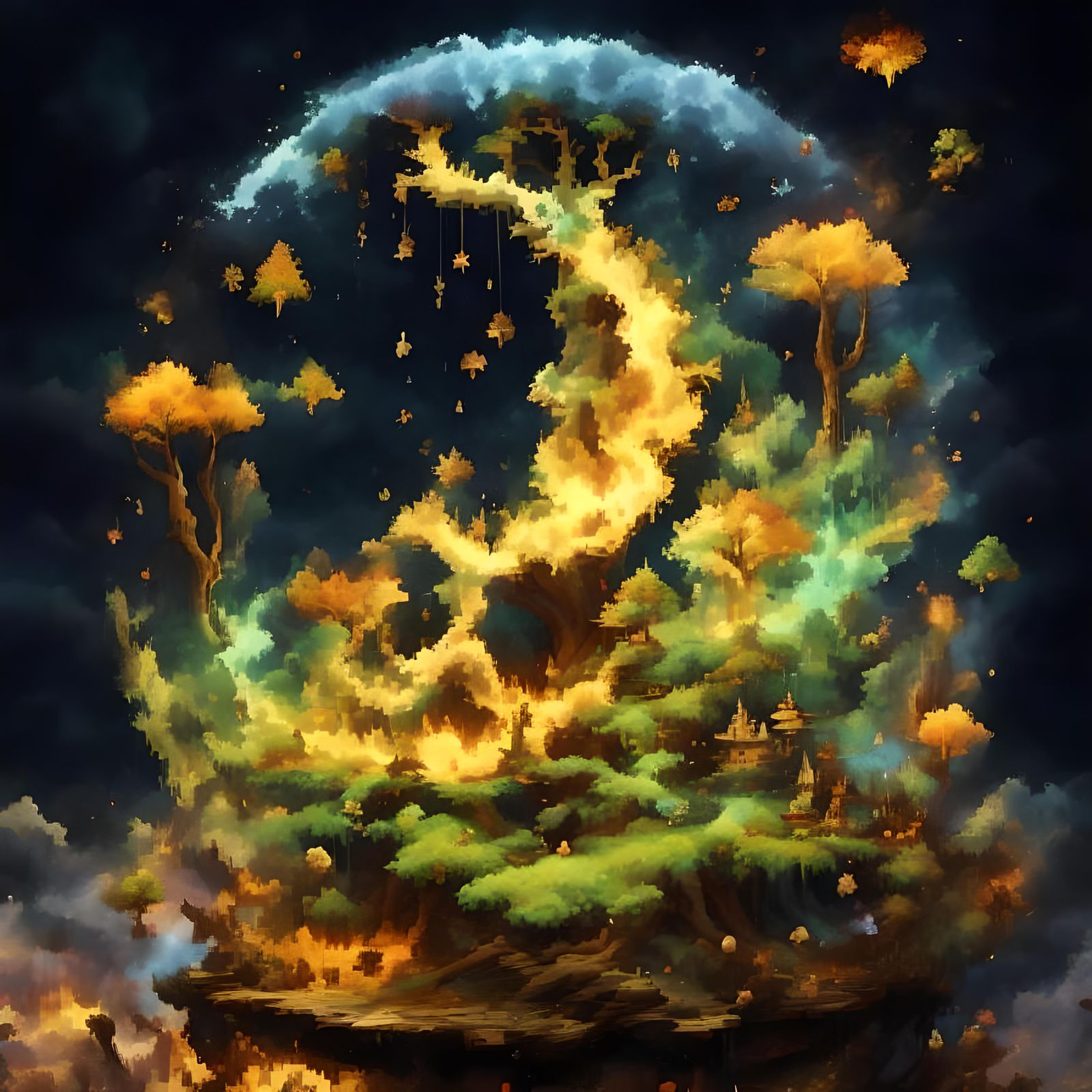 Elemental Tree of Life in a Spirit World