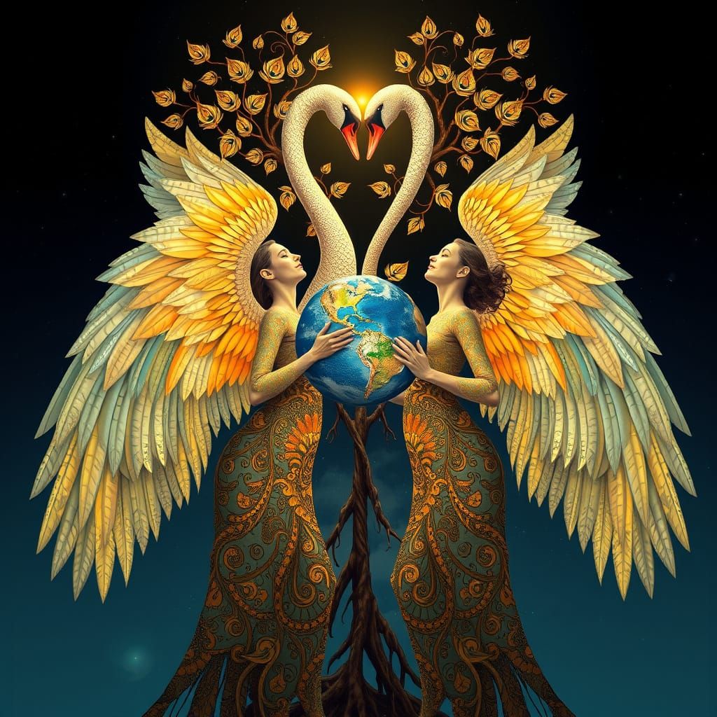 Surreal Goddesses with Swan Wings and Botanical Beauty Rise ...