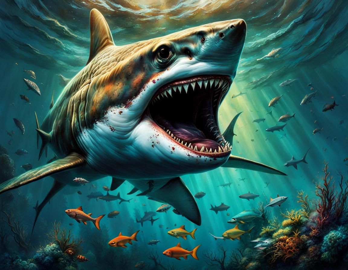 Dangerous Shark in Stunning Underwater Scene